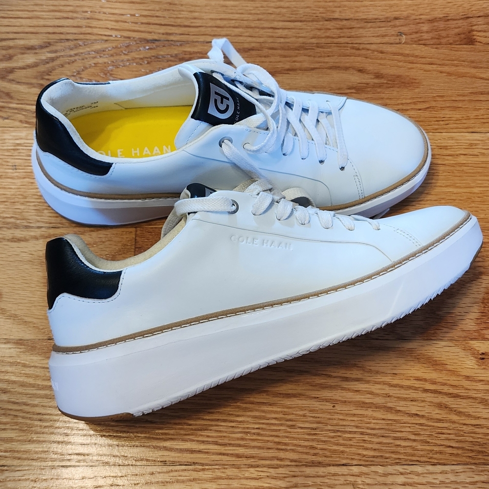 Cole Haan Men's White Sneakers with Black Details